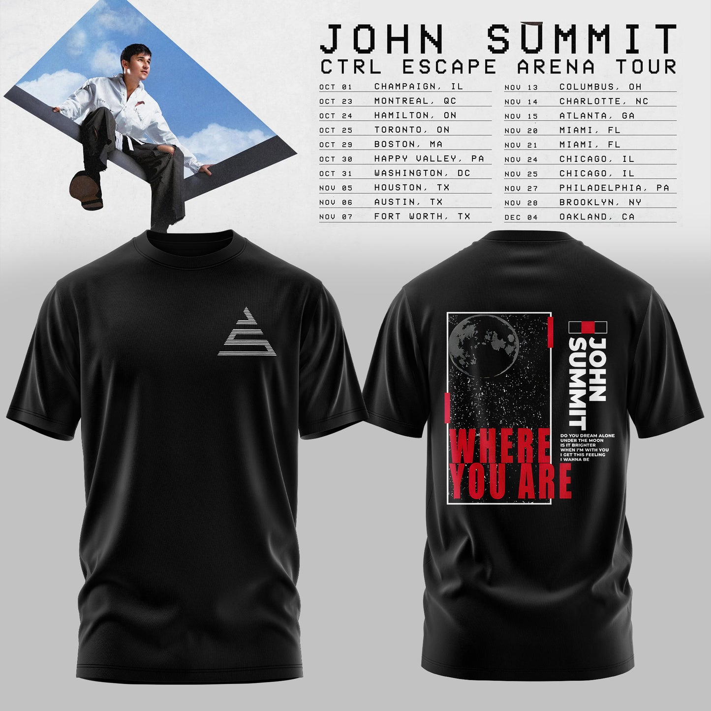 John Summit – CTRL ESCAPE Arena Tour 2026 T-shirt