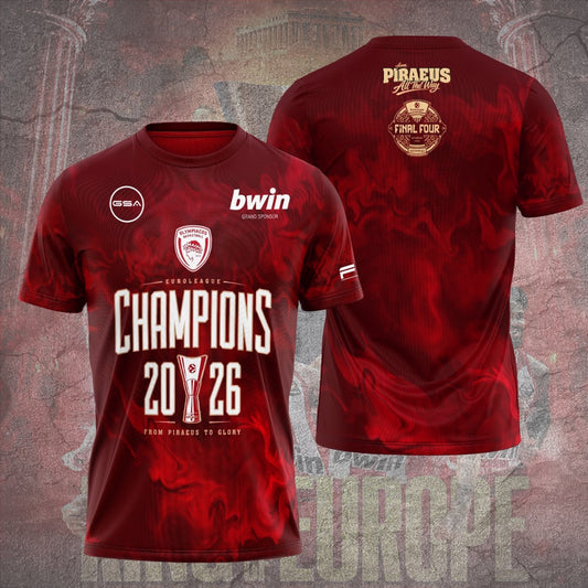 Olympiacos EuroLeague Champions 2026 Tee