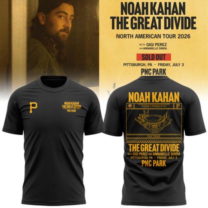 Limited Edition Pittsburgh Pirates x Noah Kahan Dark Gray Tshirt 2026