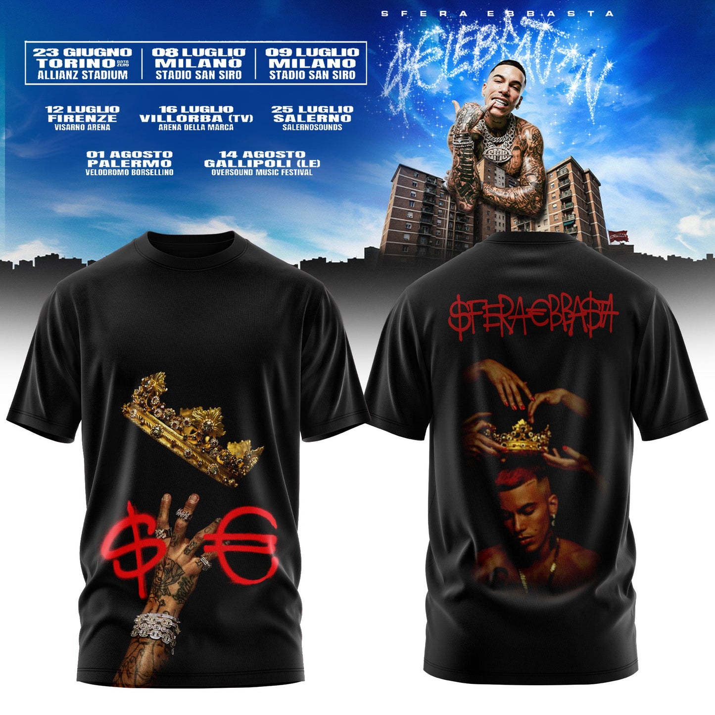 Sfera Ebbasta Tour 2026 Limited Tshirt
