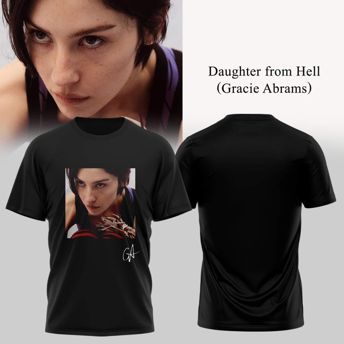 Gracie Abrams Daughter from Hell Signed TShirt