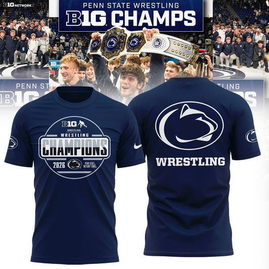 Penn State Nittany Lions 2026 Big Ten Men’s Wrestling Tournament Champions Limited Edition T Shirt