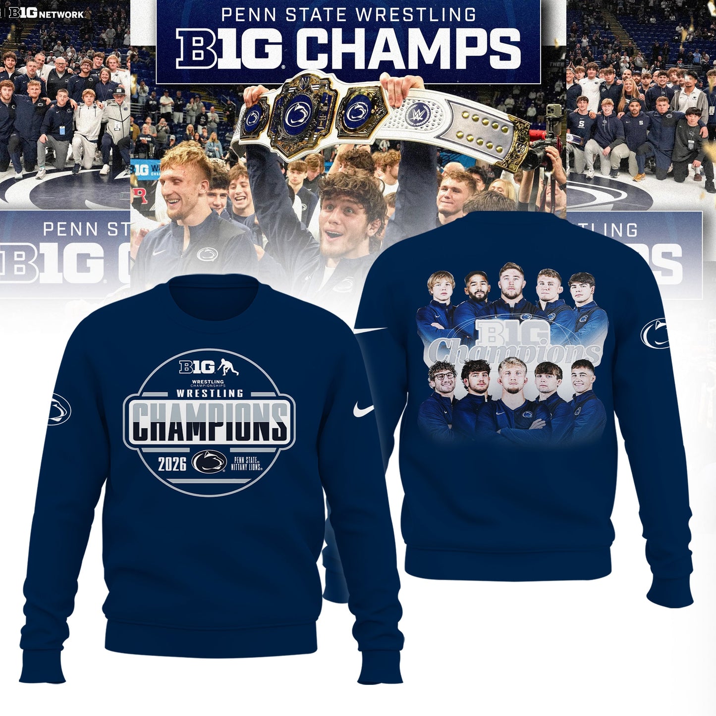 Penn State Nittany Lions 2026 Big Ten Men’s Wrestling Tournament Champions Limited Edition Shirt
