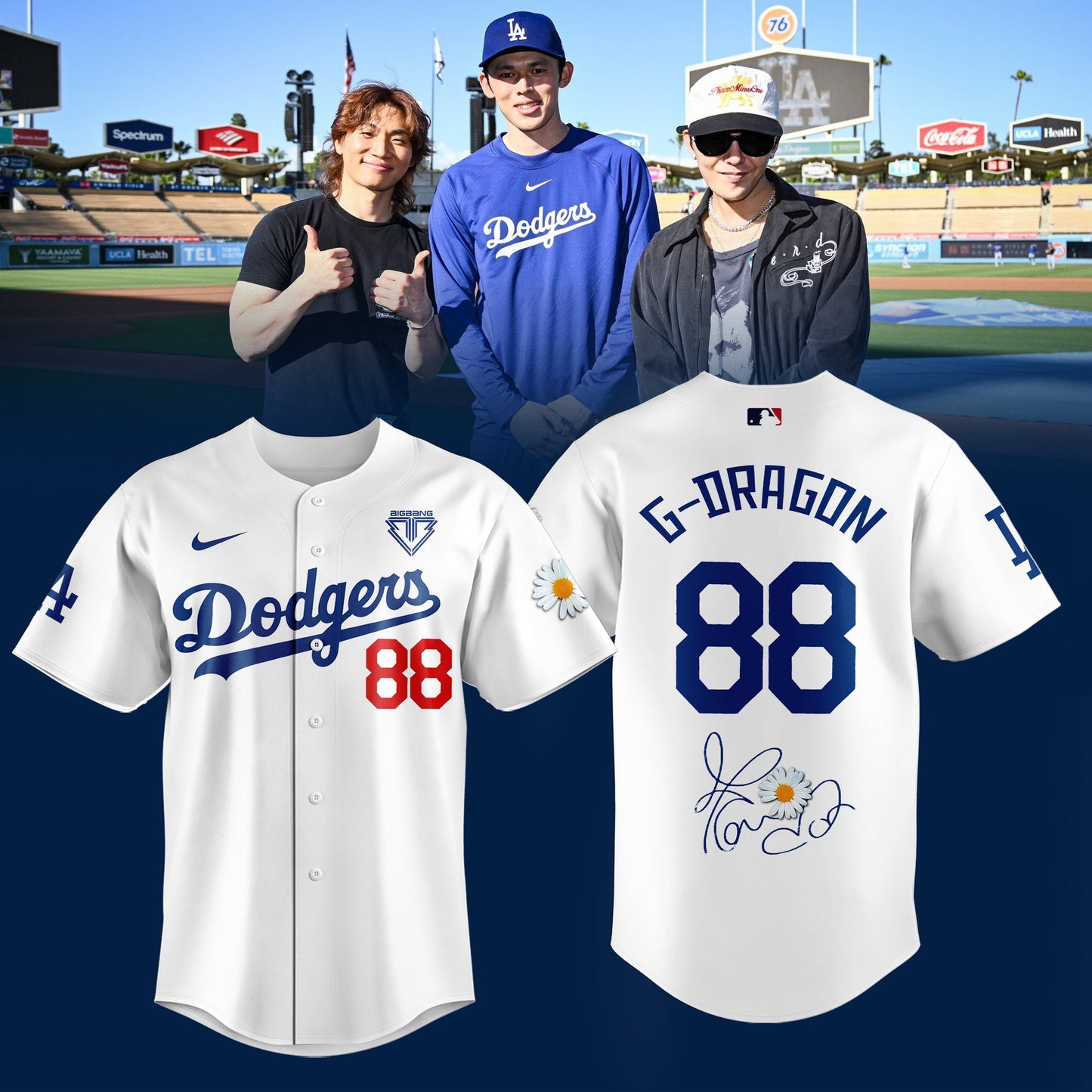 _G-Dragon Los Angeles Dodgers Peaceminusone Baseball Jersey