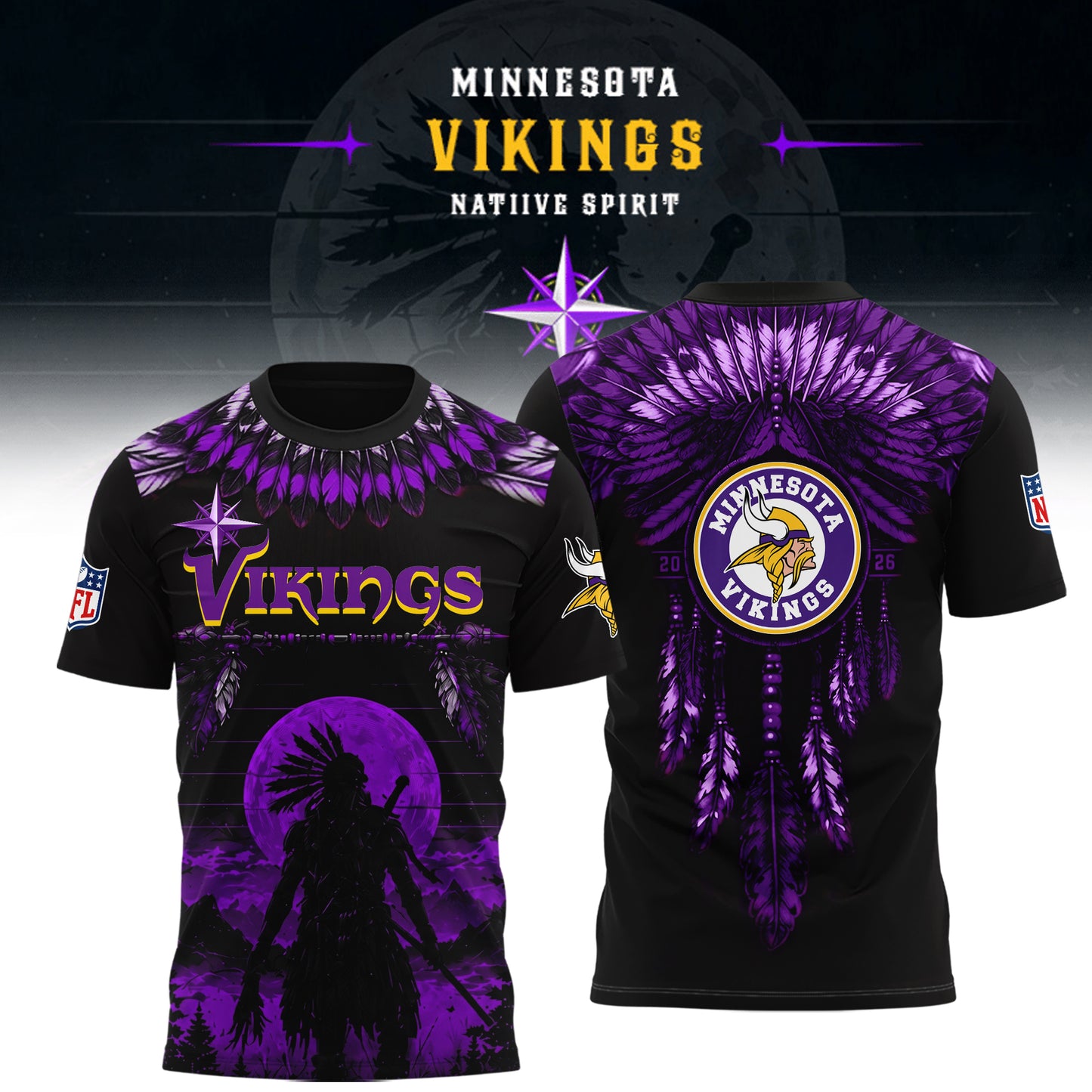 Limited Editon Minnesota Vikings Native Spirit Heritage 2026 Shirt