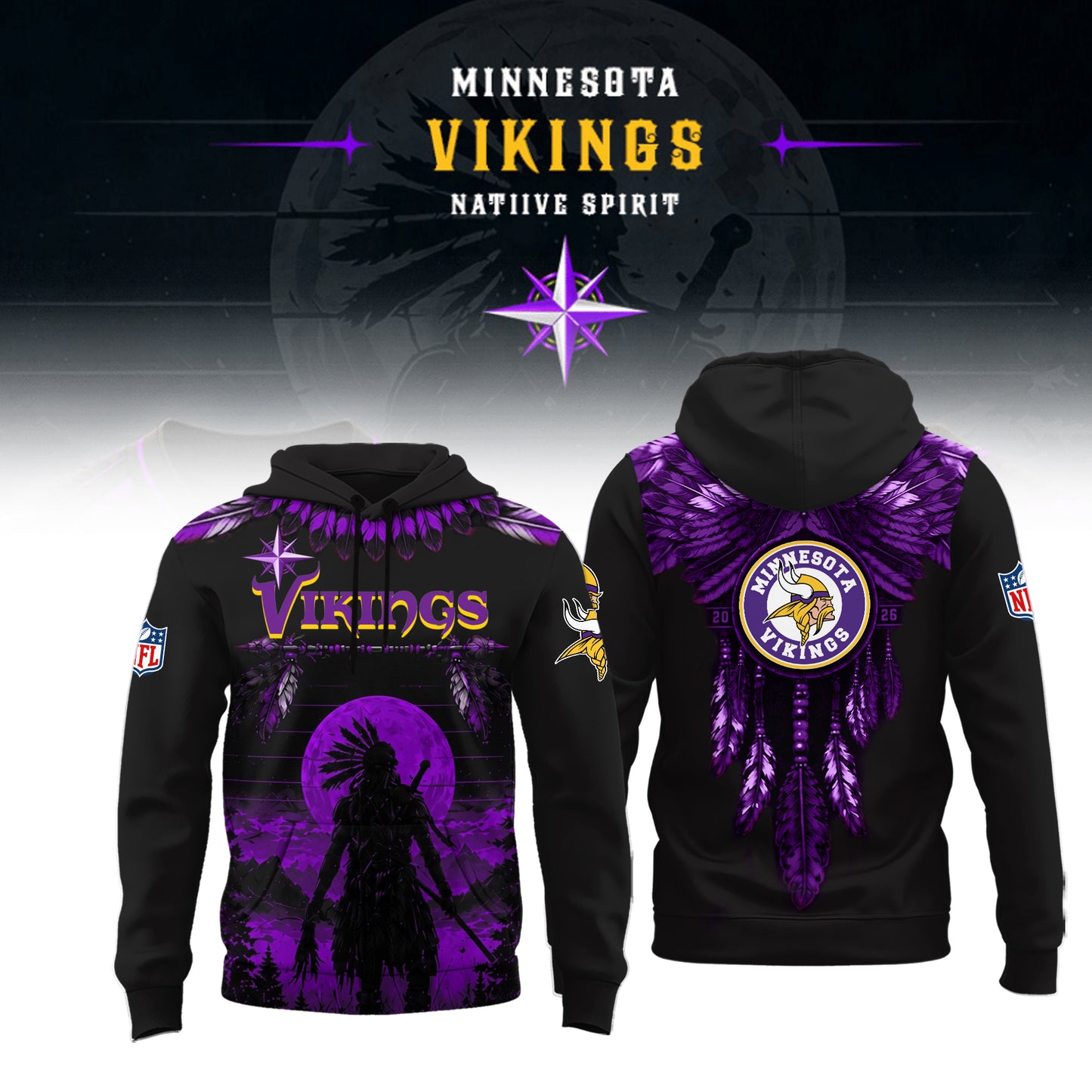 Limited Editon Minnesota Vikings Native Spirit Heritage 2026 Shirt