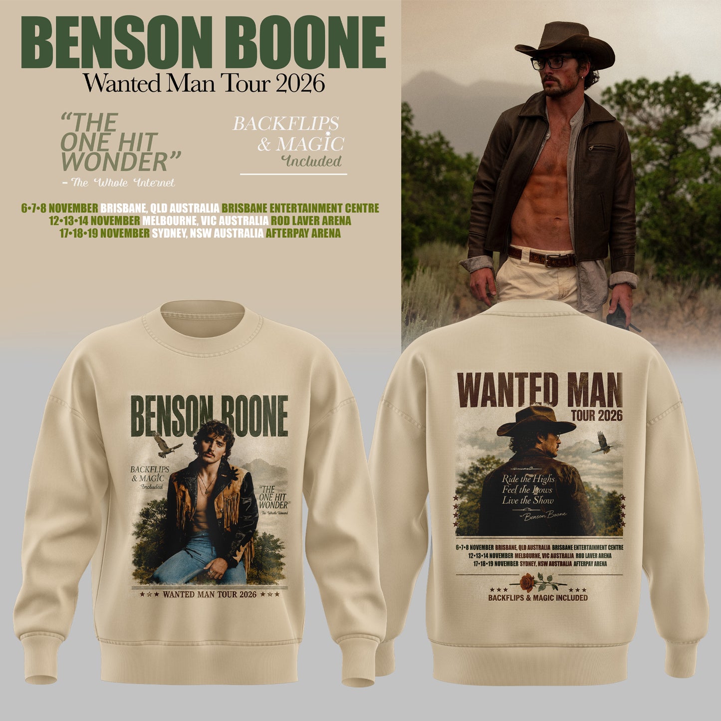 BENSON BOONE – WANTED MAN TOUR 2026 SWEATER