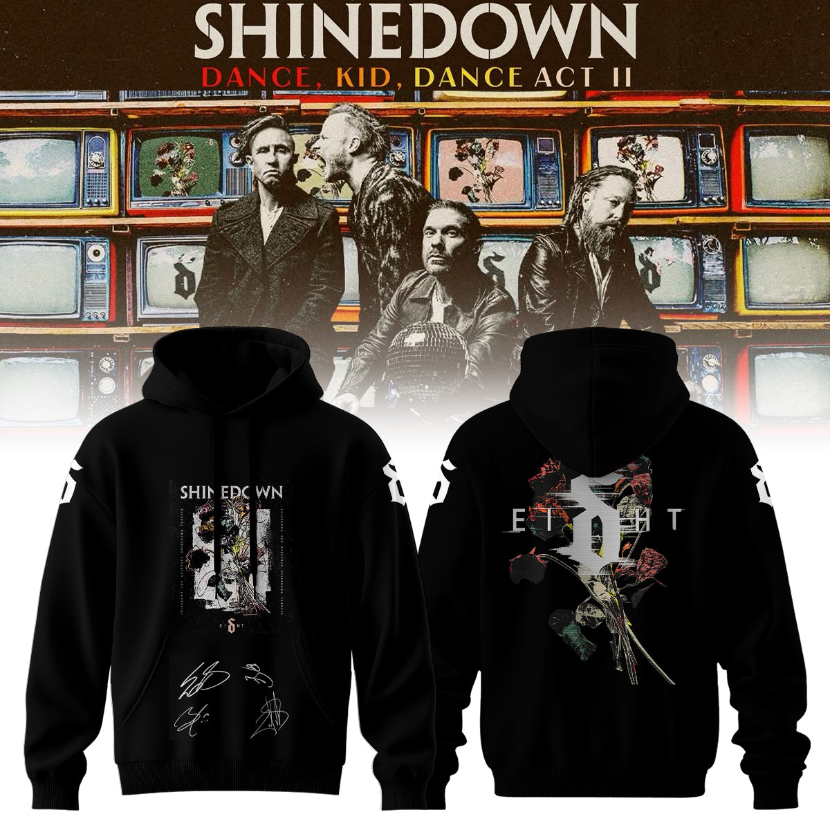 _SHINEDOWN “Dance Kid Dance Act II World Tour” 2026 Signed – Hoodie