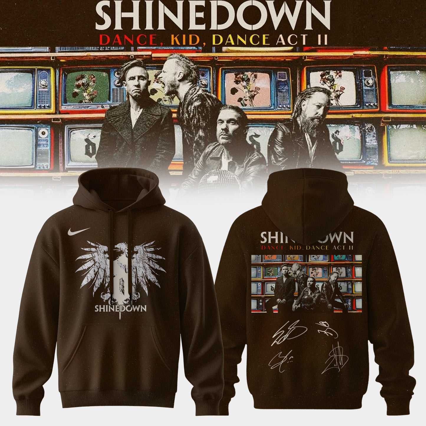_SHINEDOWN “Dance Kid Dance Act II World Tour” 2026 Signed – Hoodie