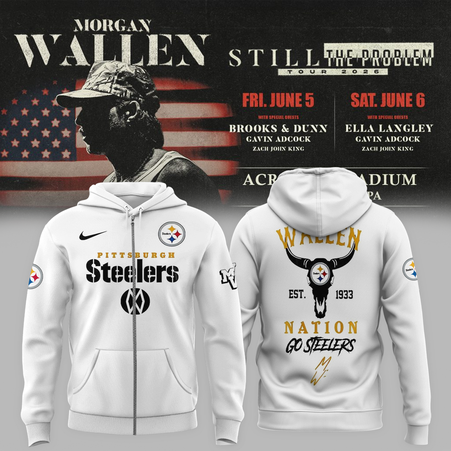 🔥 MW x Pittsburgh Stadium Tour 2026 Limited Edition Zip Hoodie