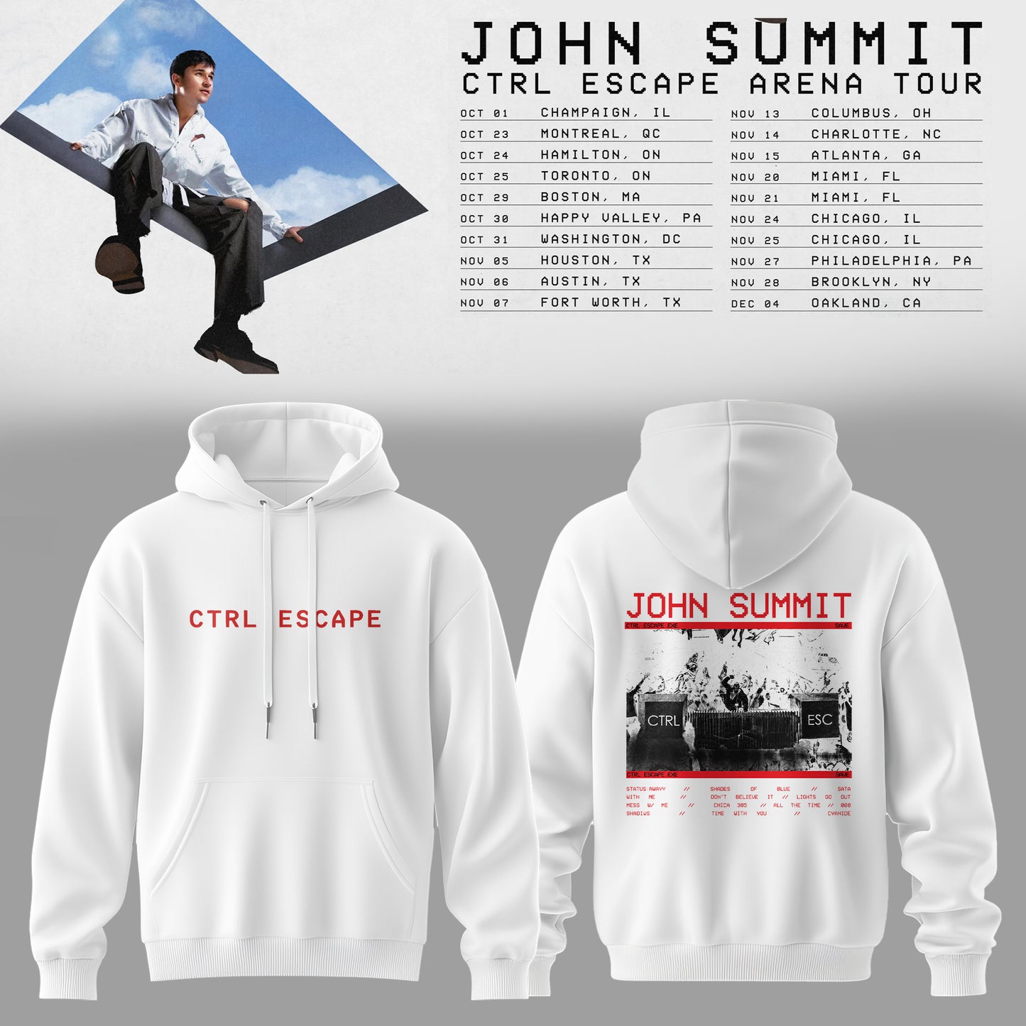 John Summit – CTRL ESCAPE Arena Tour 2026 Hoodie