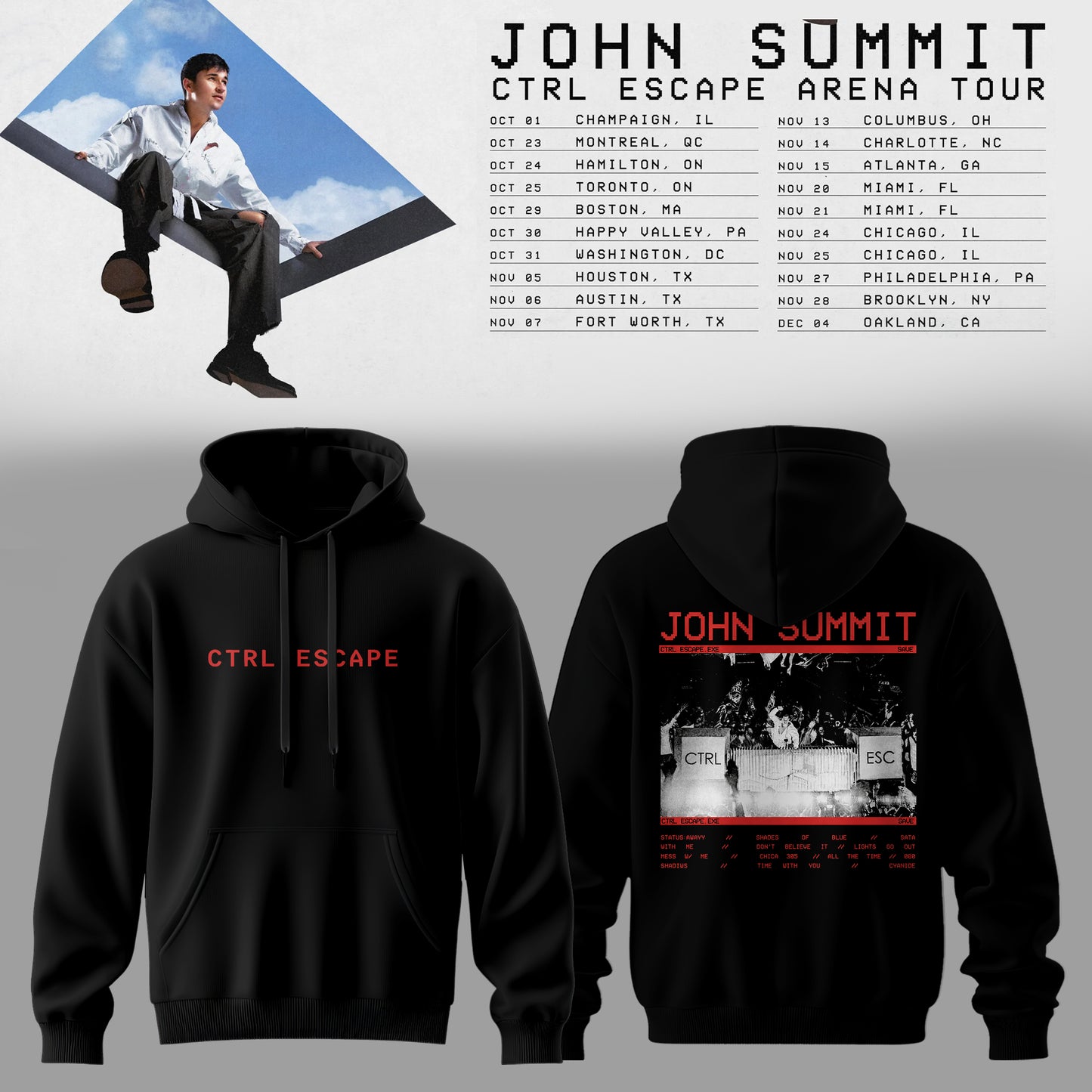 John Summit – CTRL ESCAPE Arena Tour 2026 Hoodie