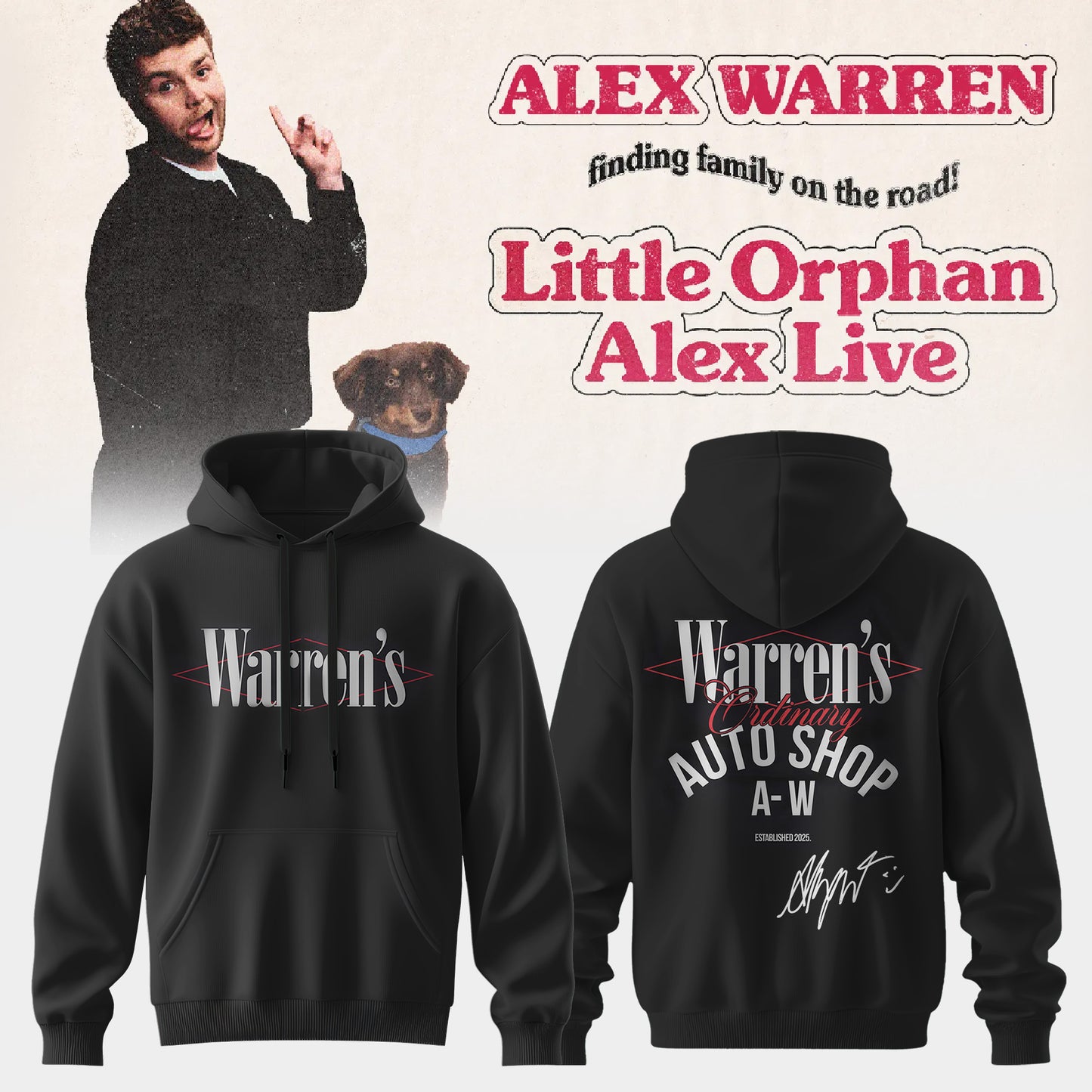 ,.Alex Warren’s “Little Orphan Alex” Tour Hoodie