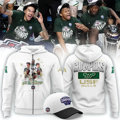 Official South Florida Bulls 2026 American Conference Men’s Basketball Tournament Champions Zip Hoodie (Updated Version)