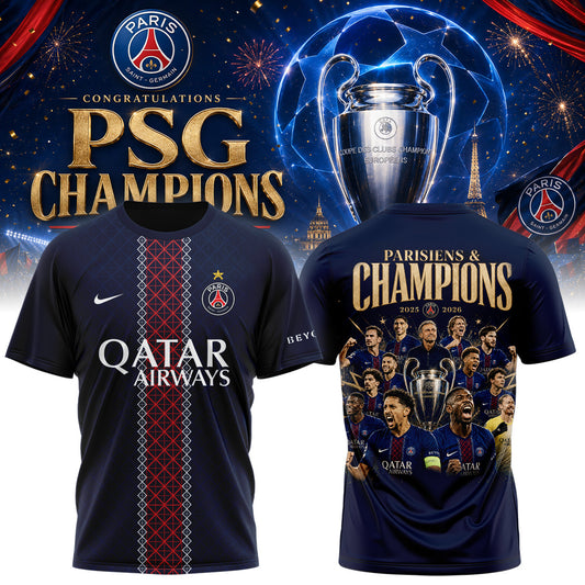 PSG UEFA Champions League 25/26 Champions Tshirt – Signature Limited Edition