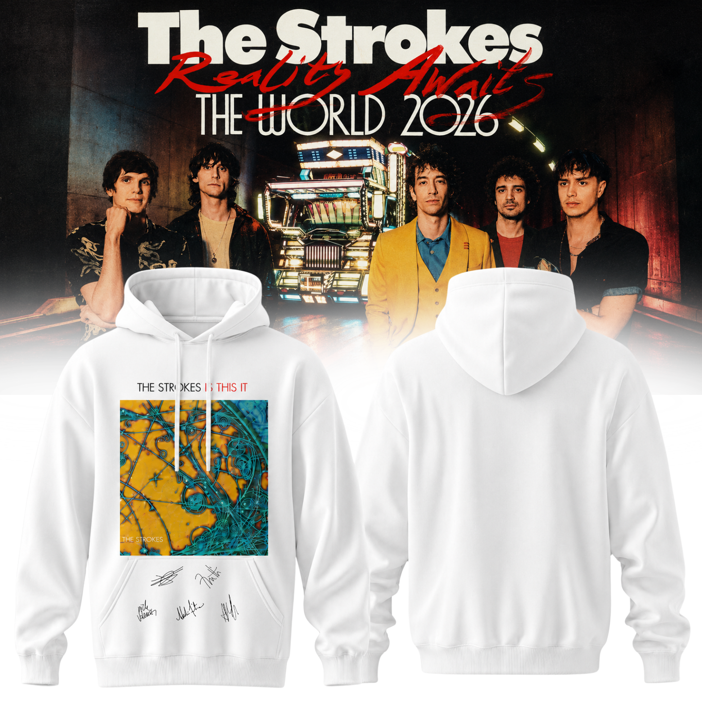 ,The Strokes “Reality Awaits Tour 2026” Signature Limited Edition – Hoodie