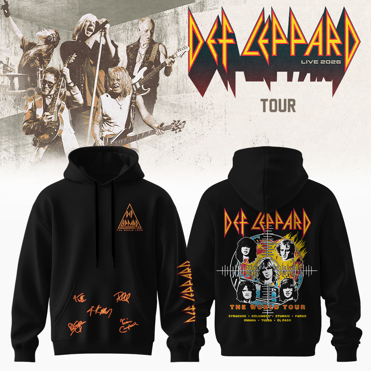 .Def Leppard Live 2026 Limited Edition Signature – Hoodie