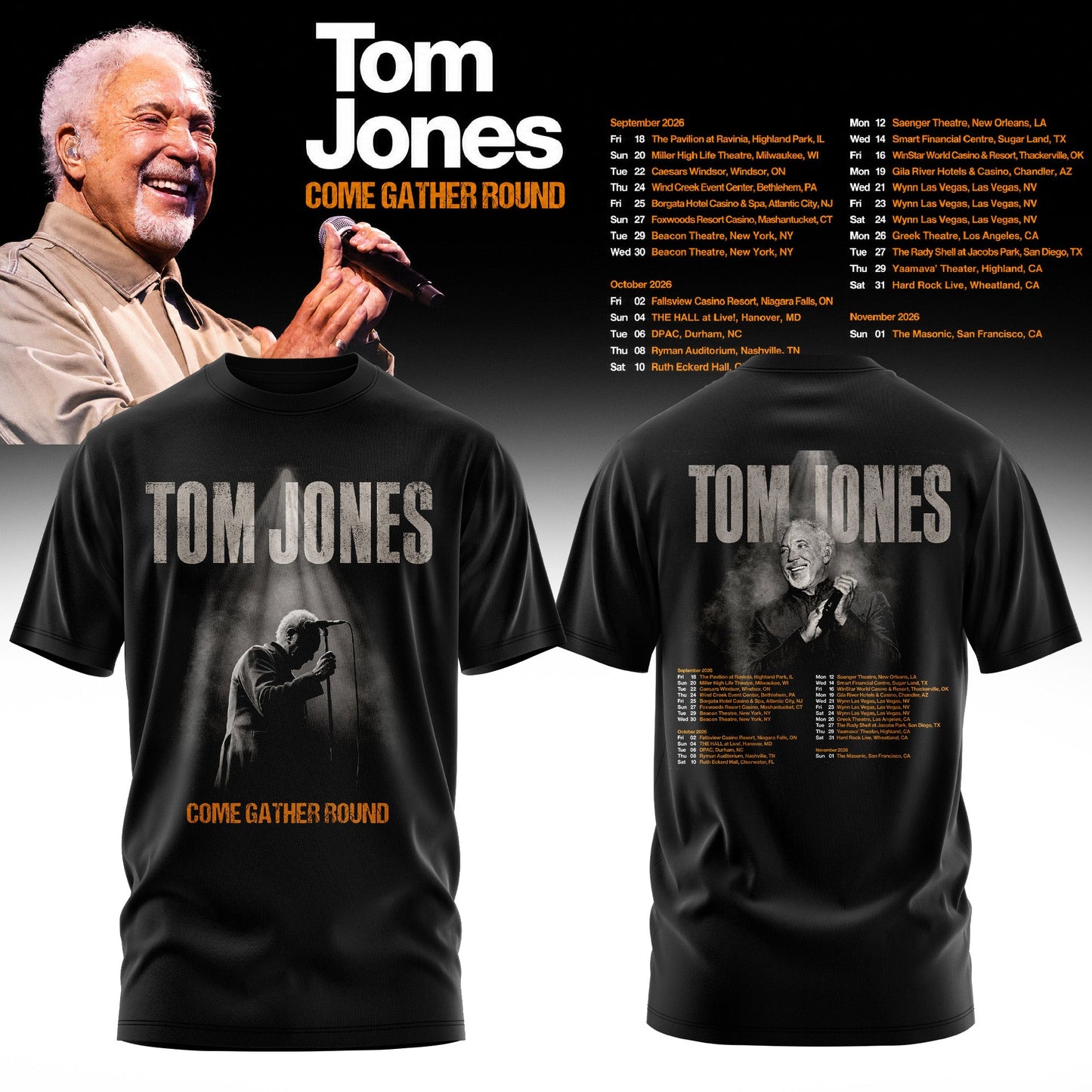 TOM JONES – COME GATHER ROUND COLLECTION TEE