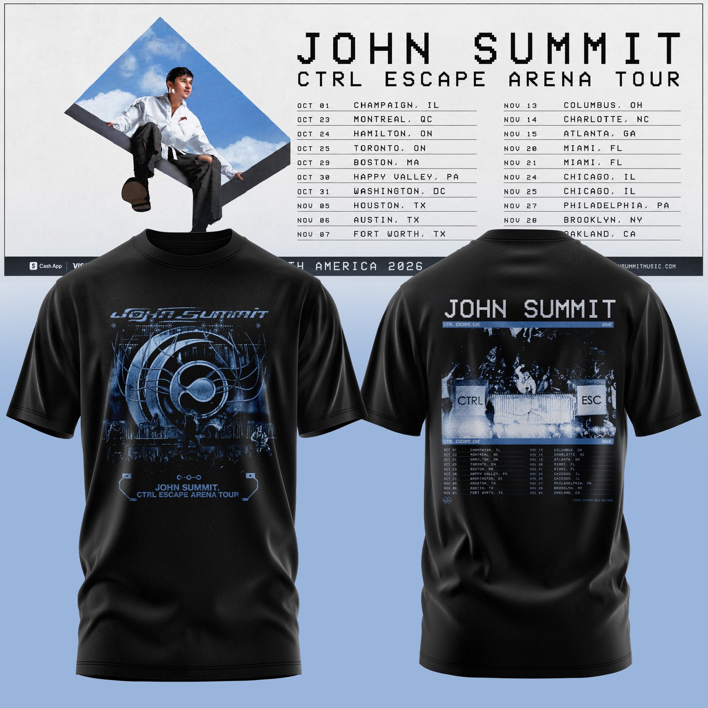 John Summit – CTRL ESCAPE Arena Tour 2026 Tshirt Are Here