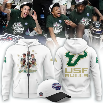 Official South Florida Bulls 2026 American Conference Men’s Basketball Tournament Champions Zip Hoodie V1