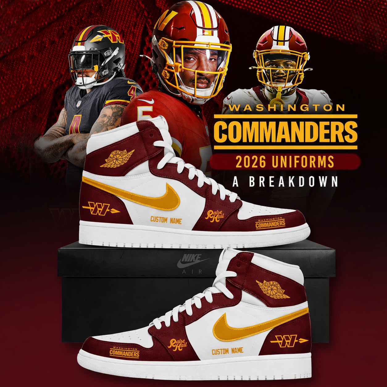 Washington Commanders Franchise Focus Club Fleece JD1 Sneaker V3