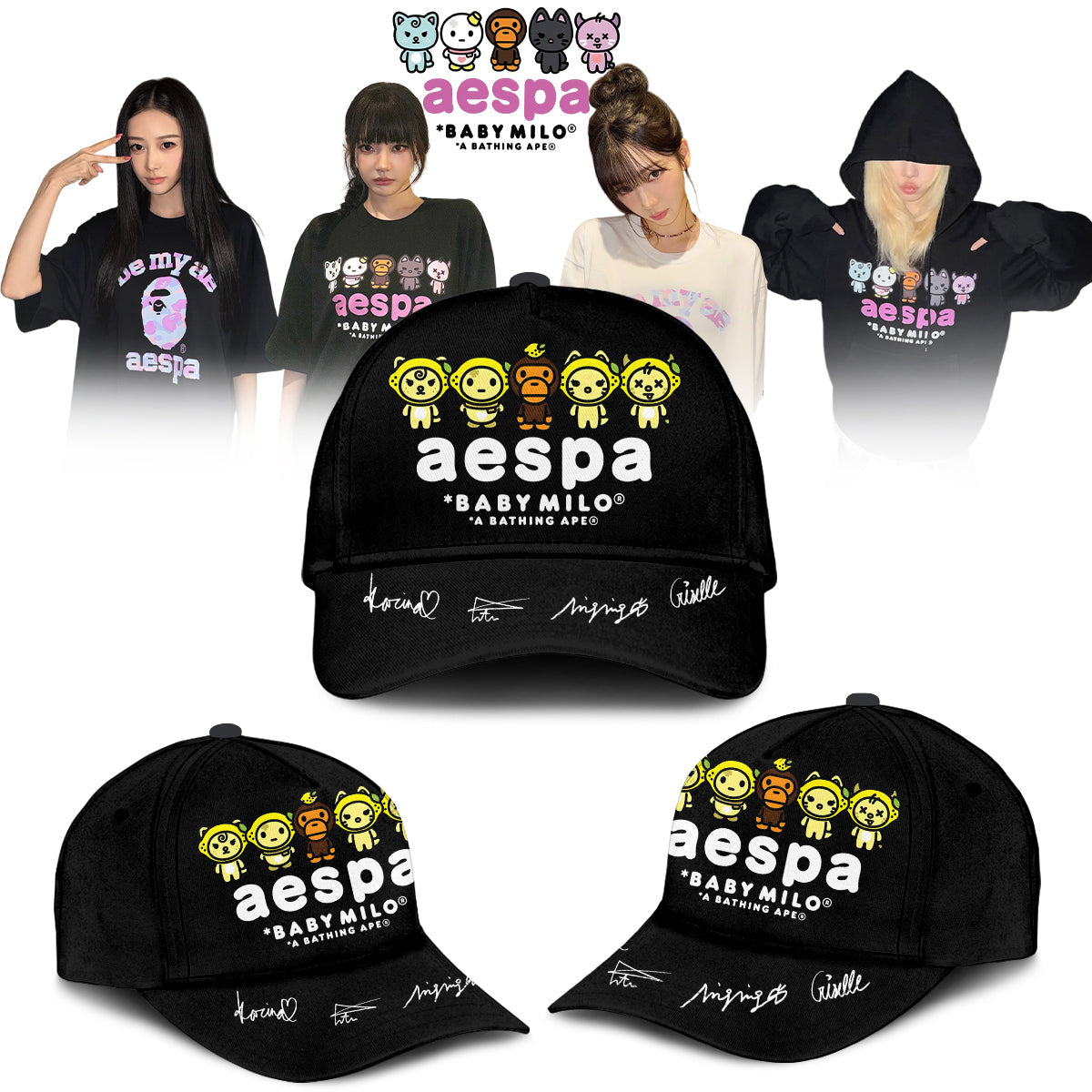 .aespa x BAPE signed TShirt
