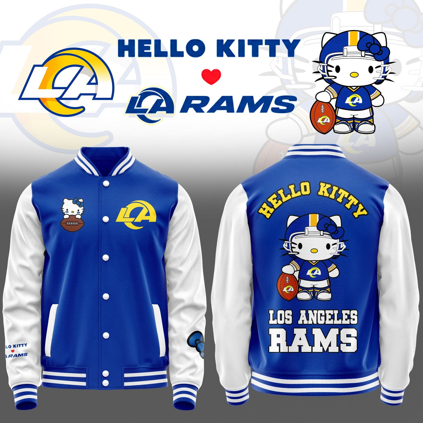 Hello Kitty ❤️ LA Rams – Cute Meets Game Day Style Jacket