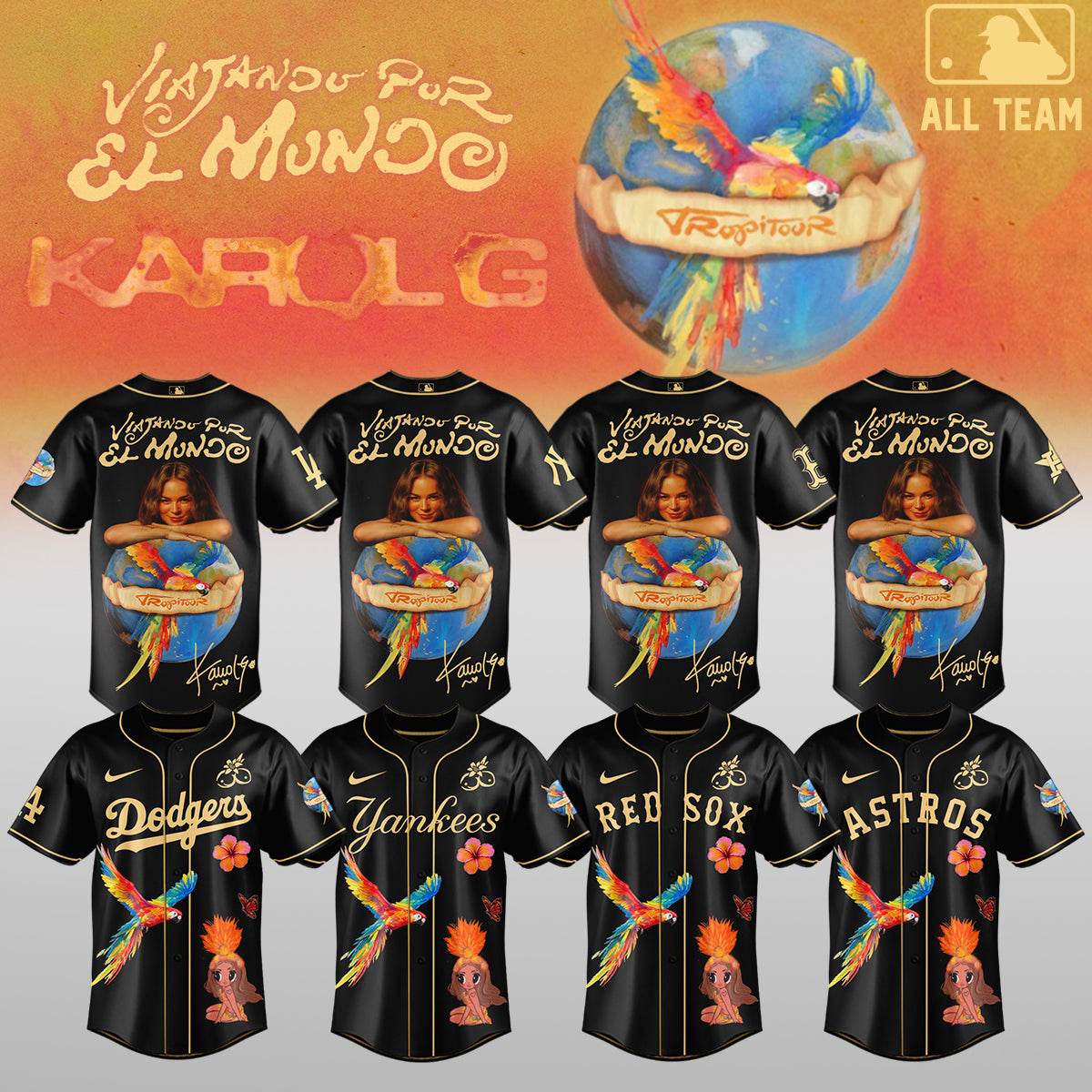 .Baseball x Karol G – Nos Vamos de Tour JERSEY(All Team)