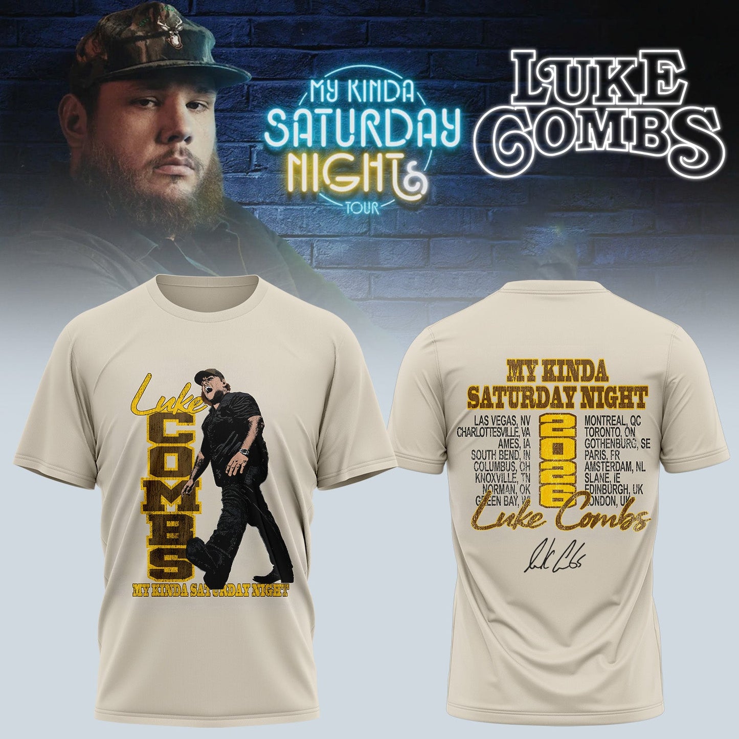 LC ”My Kinda Saturday Night Tour 2026” Limited Edition Signature – T-shirt