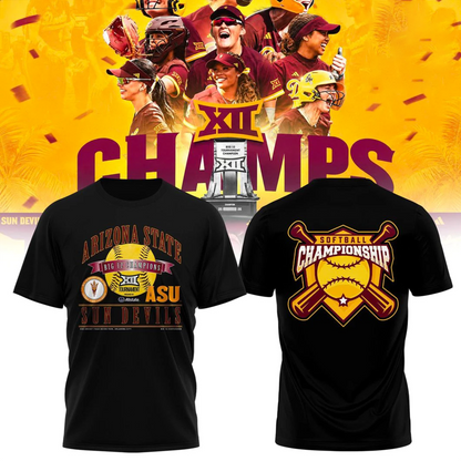 .Arizona State Sun Devils 2026 Softball Tournament Champions T-shirt