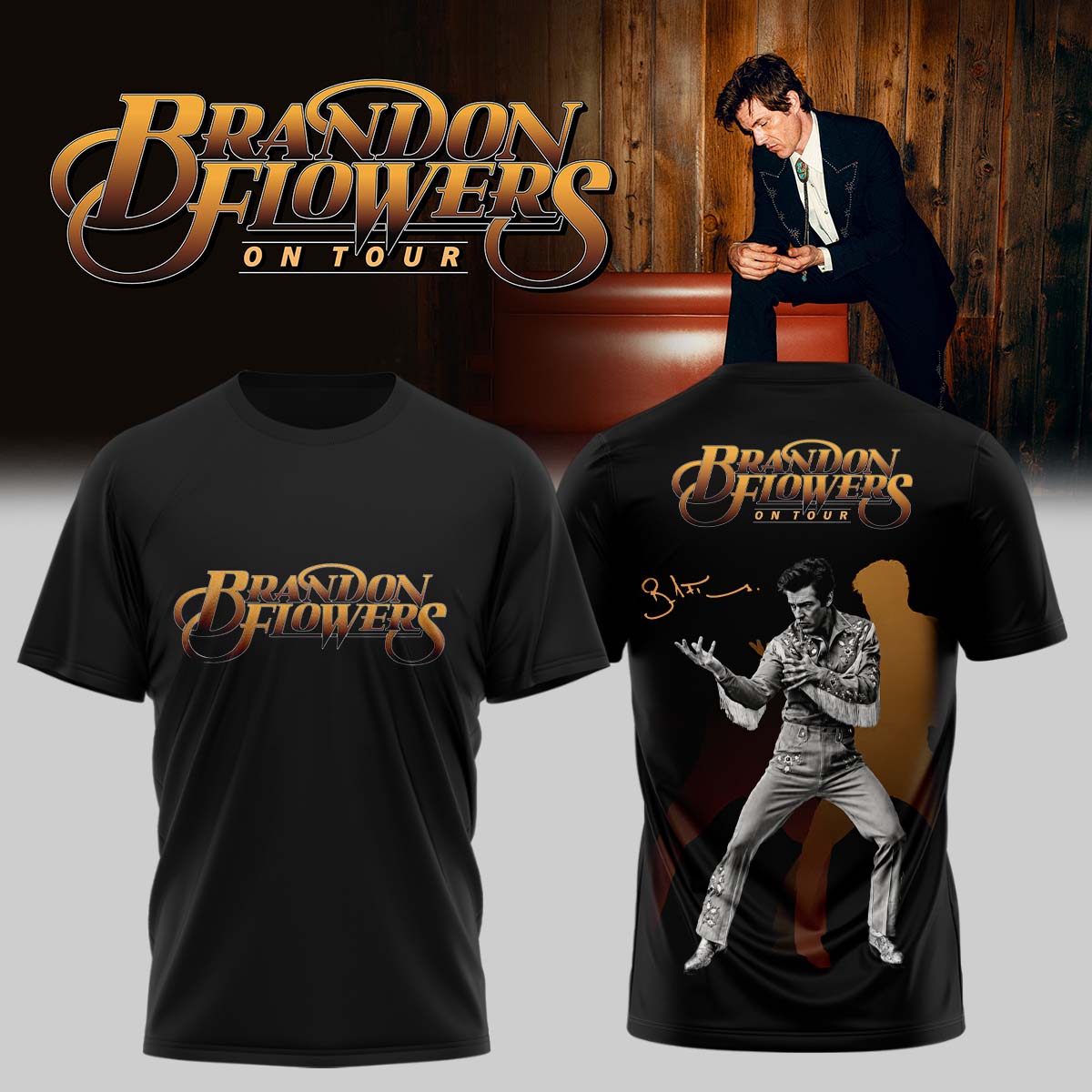 ,,.Brandon Flowers On Tour 2026 Limited Edition Signature – Tshirt