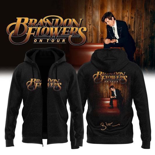 ,,,Brandon Flowers On Tour 2026 Limited Edition Signature – Zip Hoodie