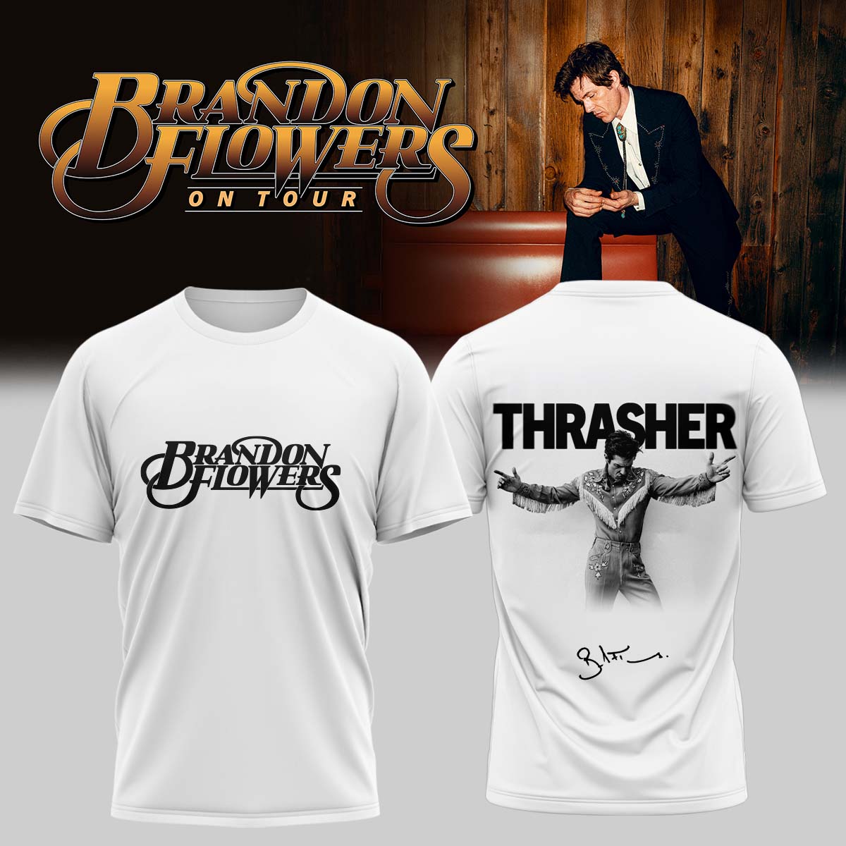 ,,.Brandon Flowers On Tour 2026 Limited Edition Signature – Tshirt