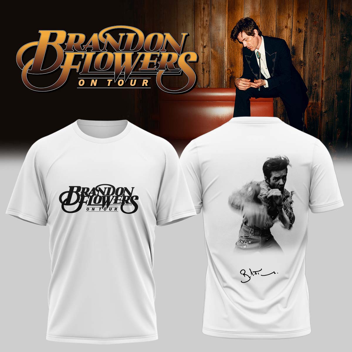 ,,.Brandon Flowers On Tour 2026 Limited Edition Signature – Tshirt