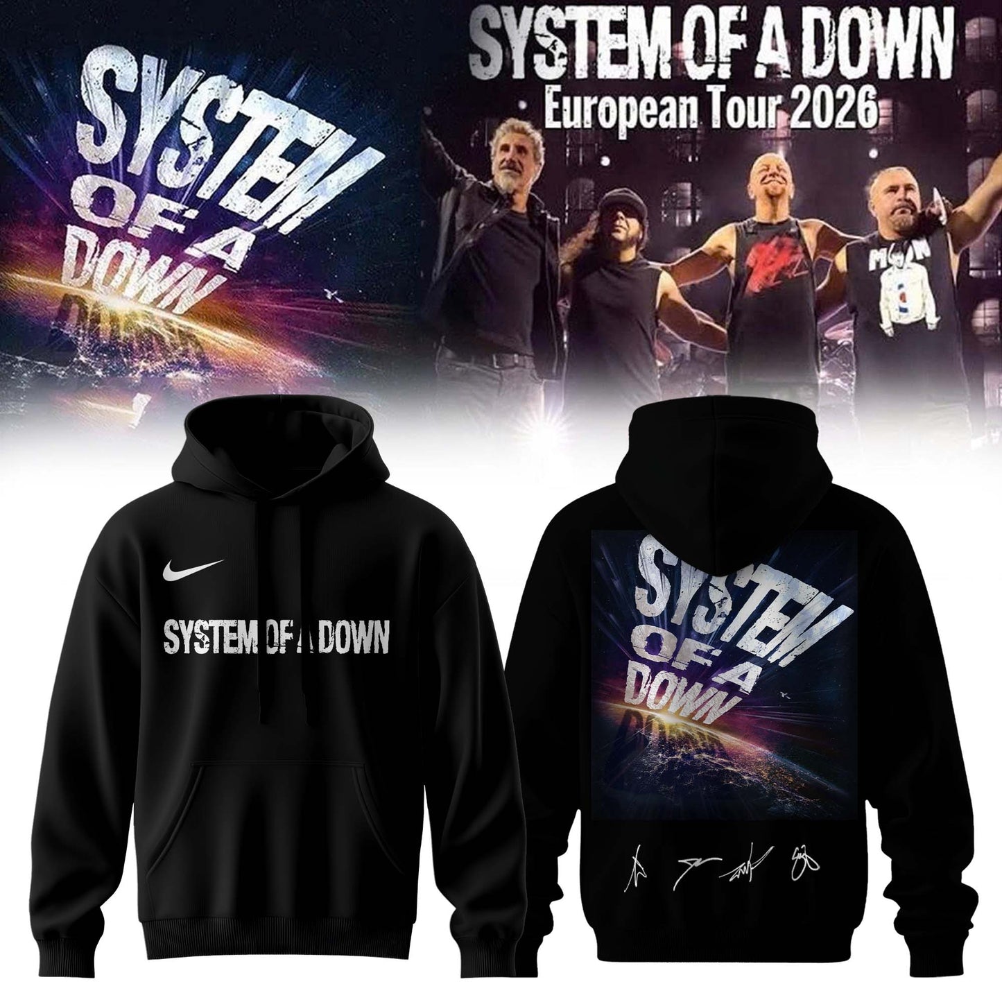 ,,.System Of A Down European Tour 2026 Limited Edition Signature – Hoodie