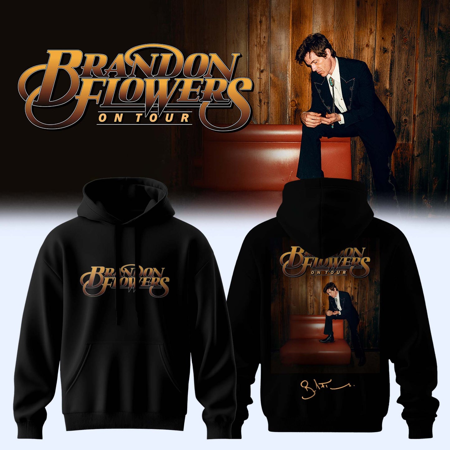,,,Brandon Flowers On Tour 2026 Limited Edition Signature – Hoodie