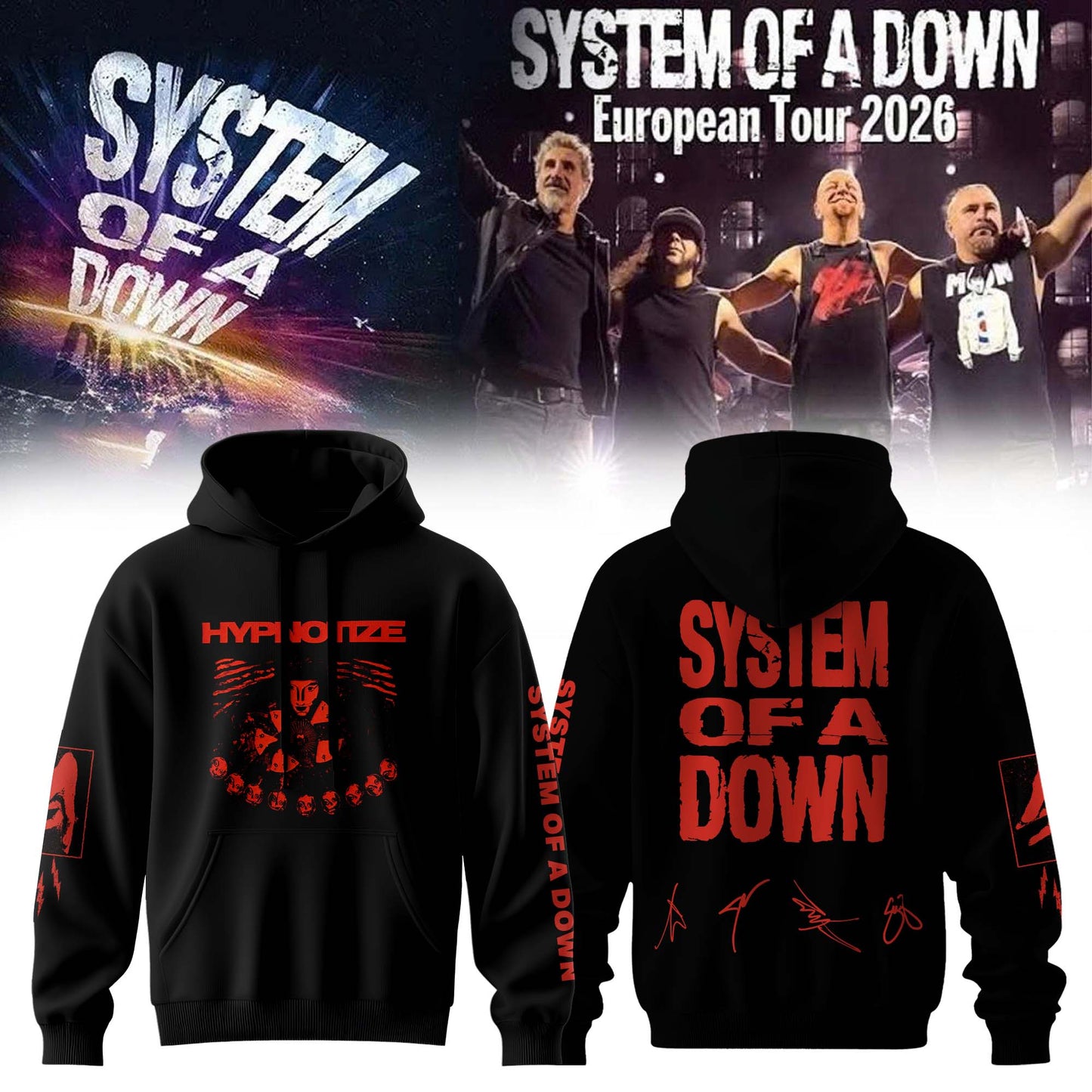 ,,.System Of A Down European Tour 2026 Limited Edition Signature – Hoodie