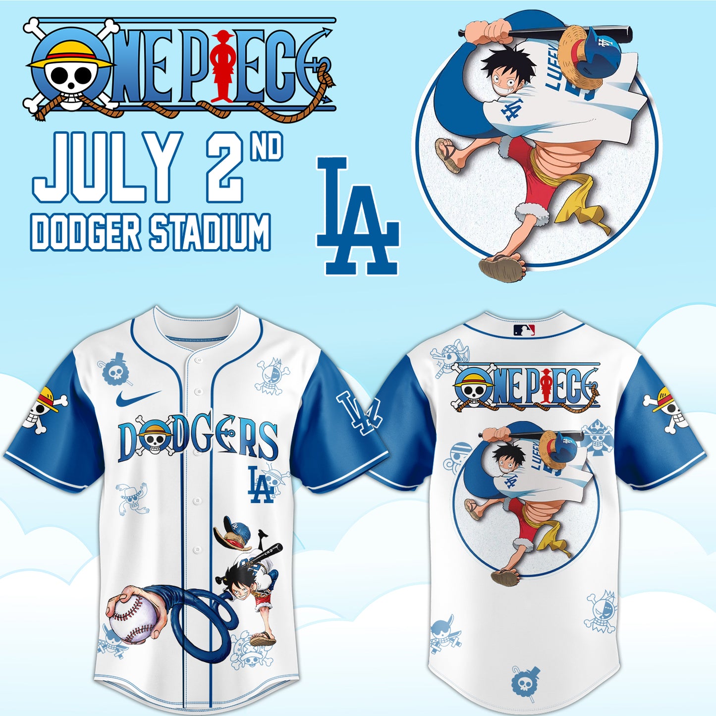 One Piece Night x Los Angeles Dodgers 2026 Edition Jersey