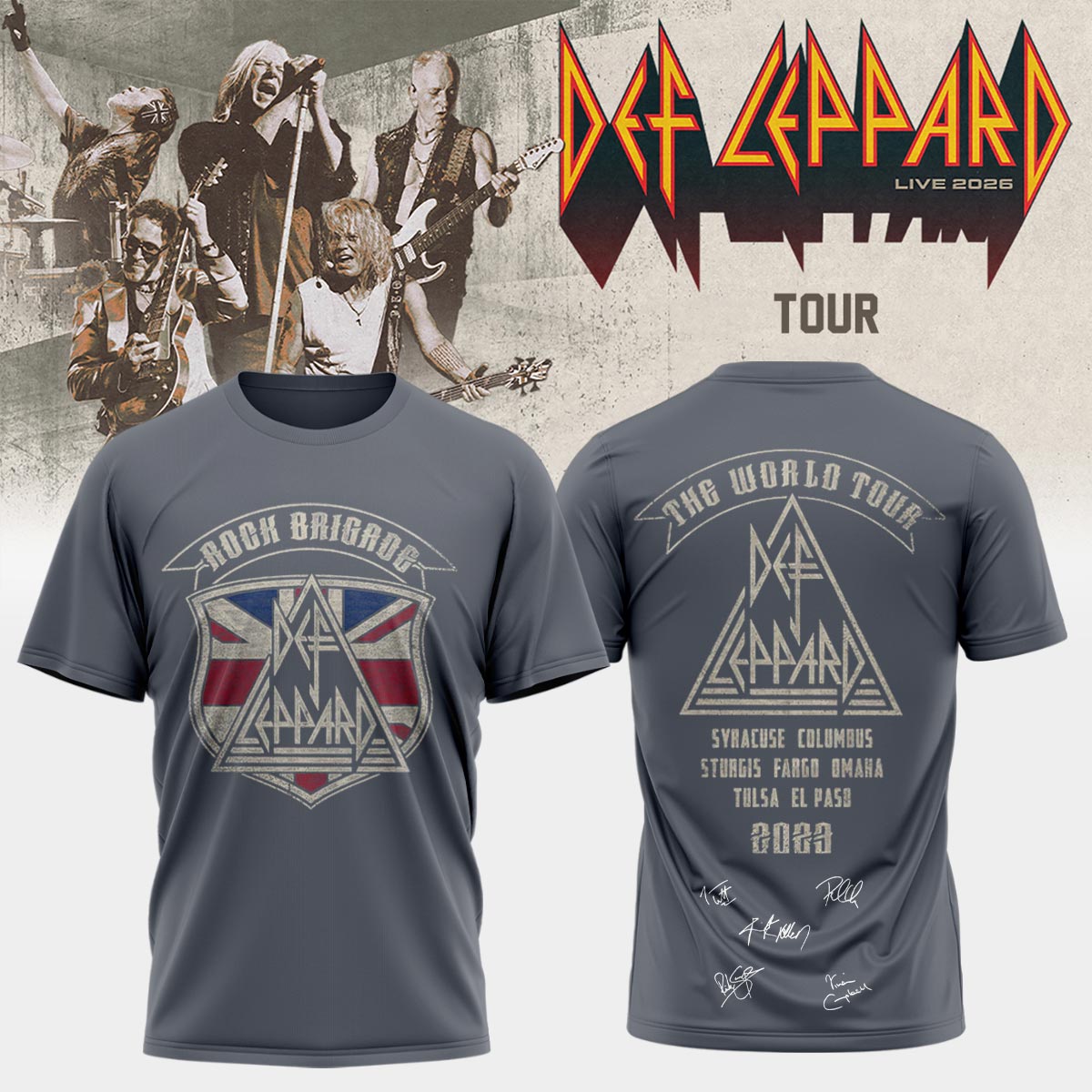 Def Leppard Live 2026 Limited Edition Signature – Tshirt