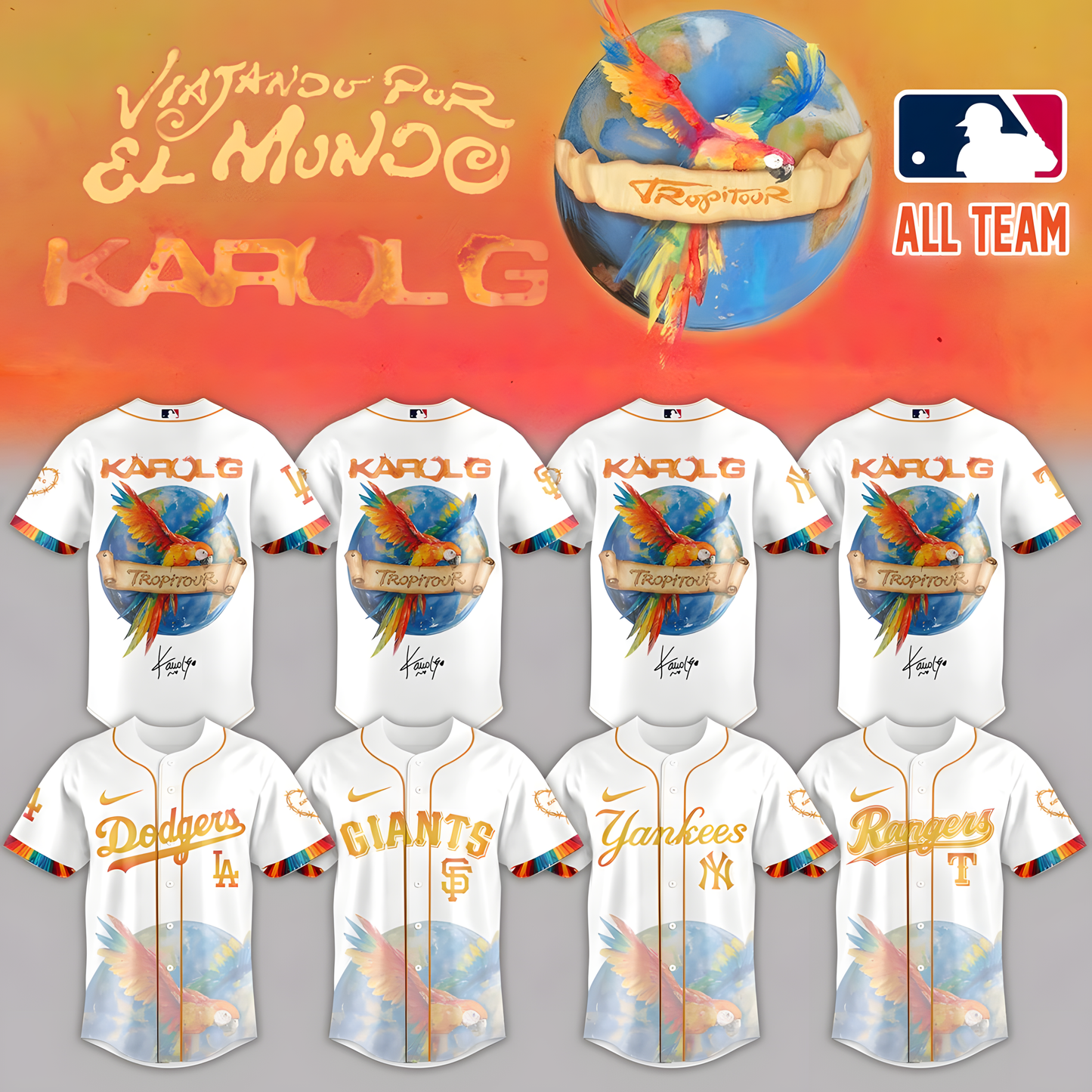 Karol G x Baseball – Nos Vamos de Tour JERSEY(All Team )