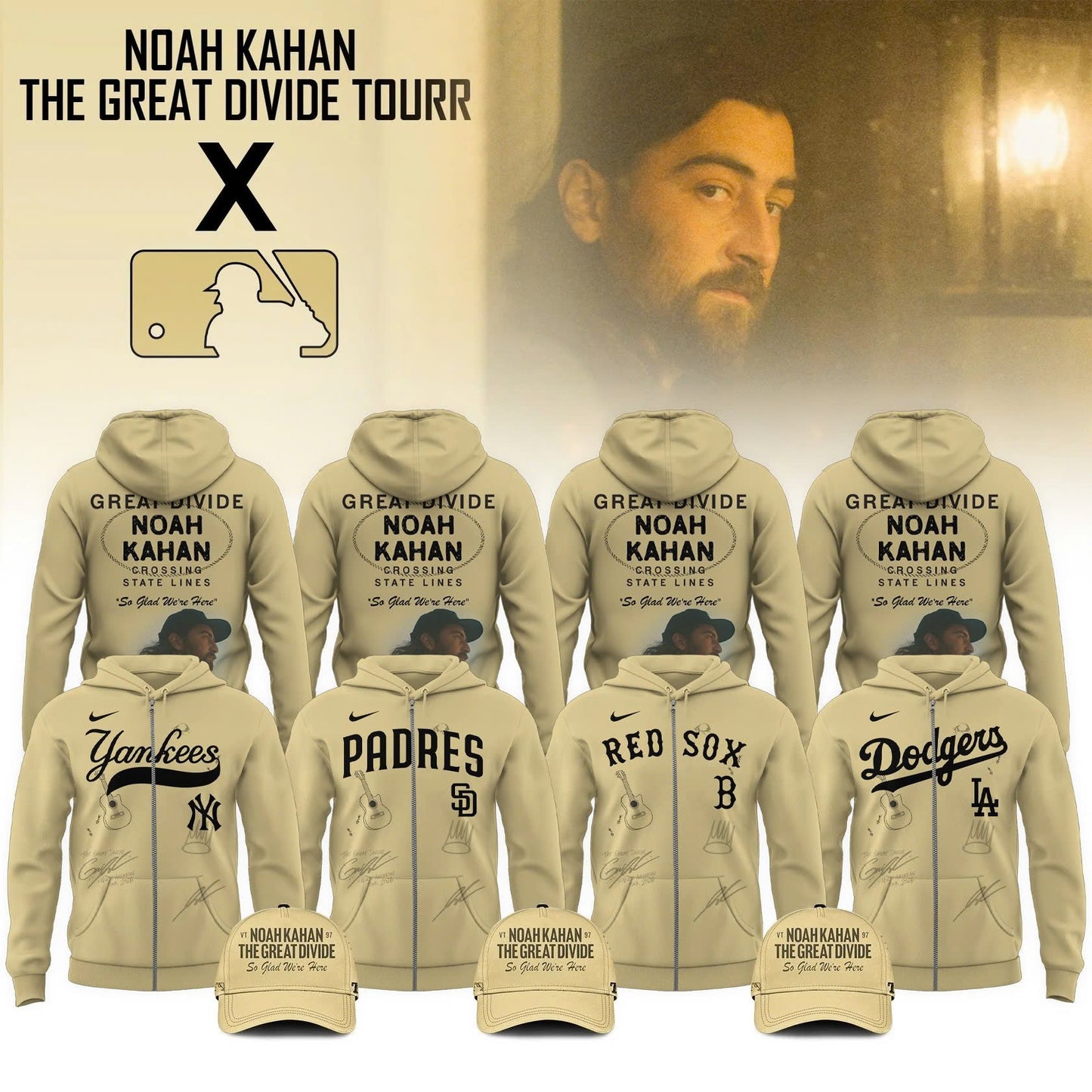 .Baseball x Noah Kahan Tour 2026 Zip Hoodie Limited Edition