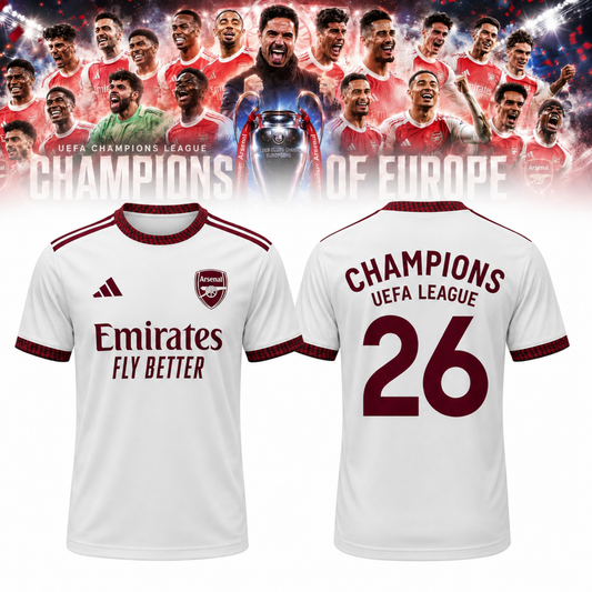 ,.Arsenal Champions League Winners 25/26 Jersey