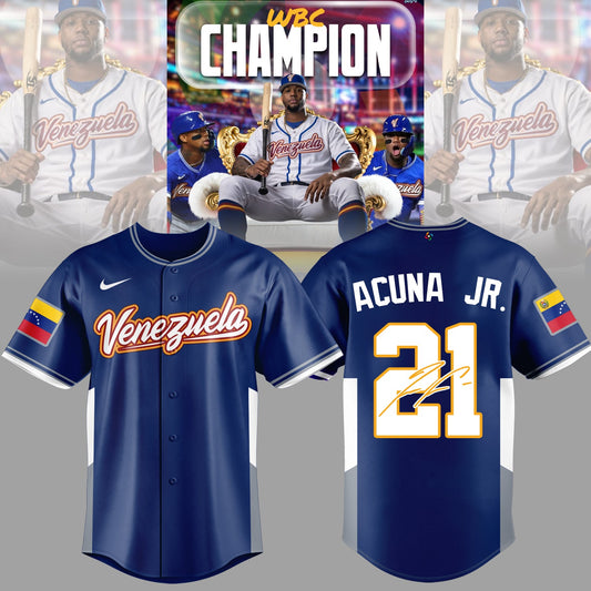 Acuna JR. WBC Champion Venezuela World Baseball Classi Limited Edition Jersey