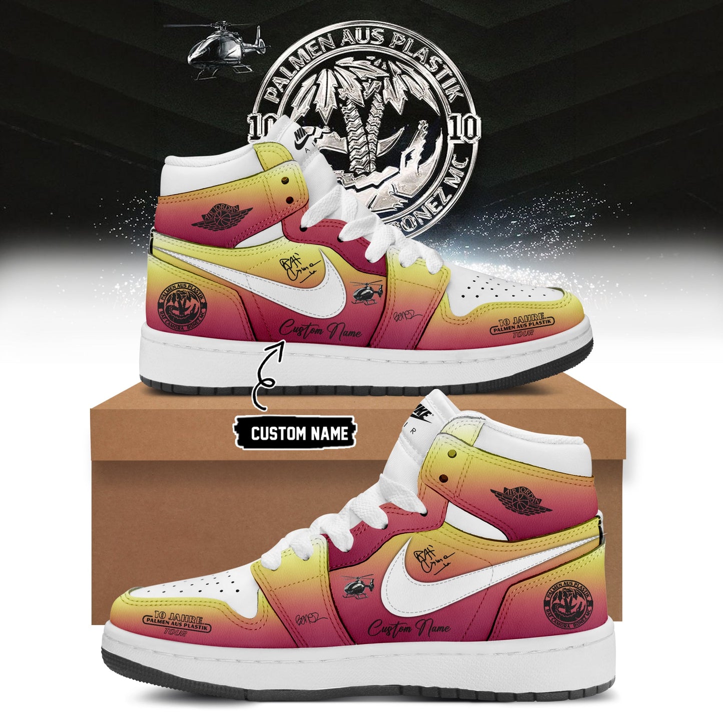 __RAF Camora & Bonez MC “10 Jahre Palmen aus Plastik Tour” . Limited Edition Signature Shoes 5-