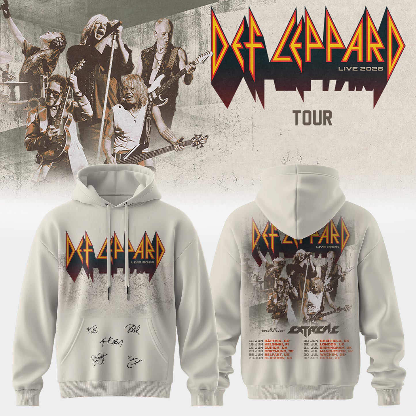 .Def Leppard Live 2026 Limited Edition Signature – Hoodie