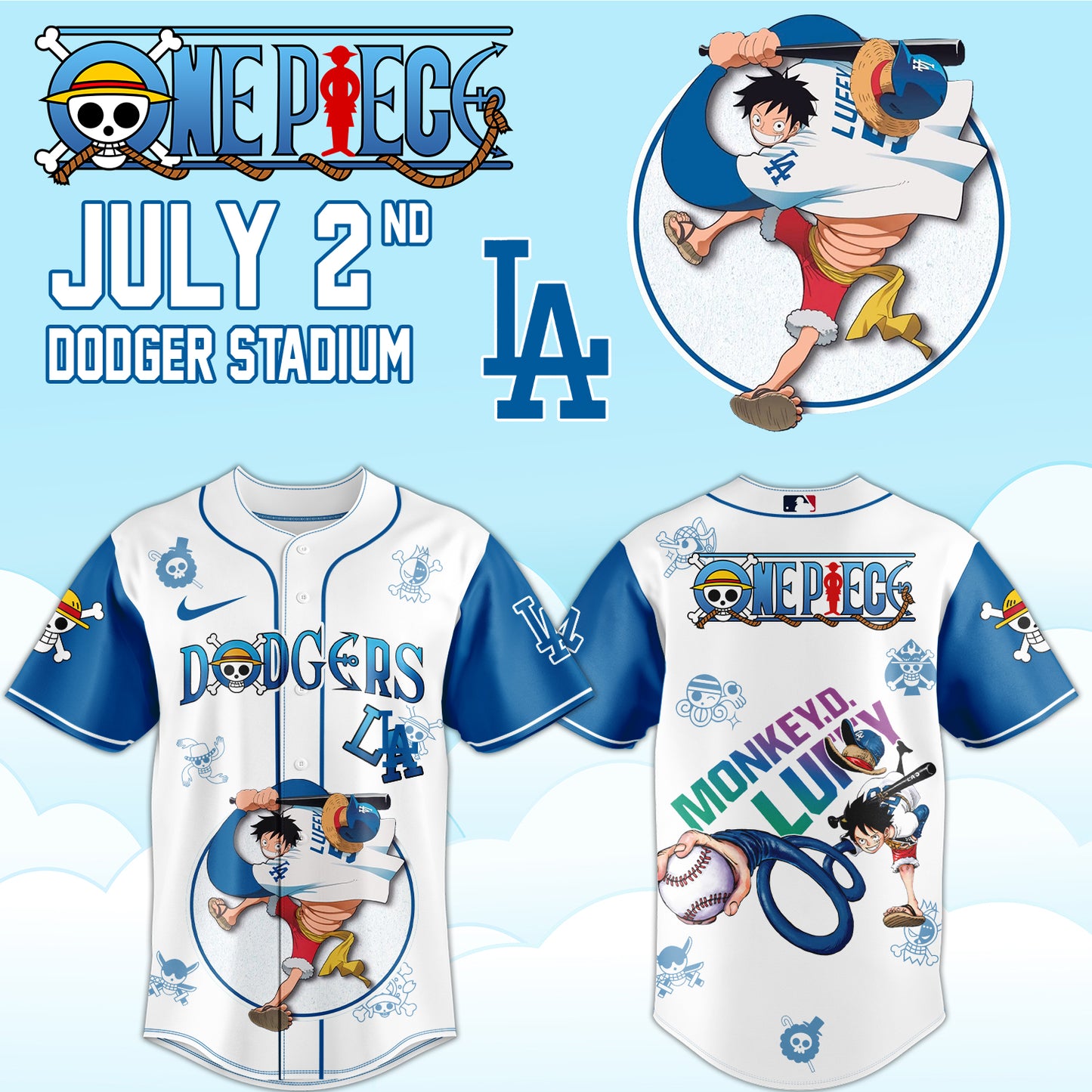 One Piece Night x Los Angeles Dodgers 2026 Edition Jersey