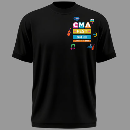 Limited Edition CMA FEST Nissan Stadium Black Tshirt 2026