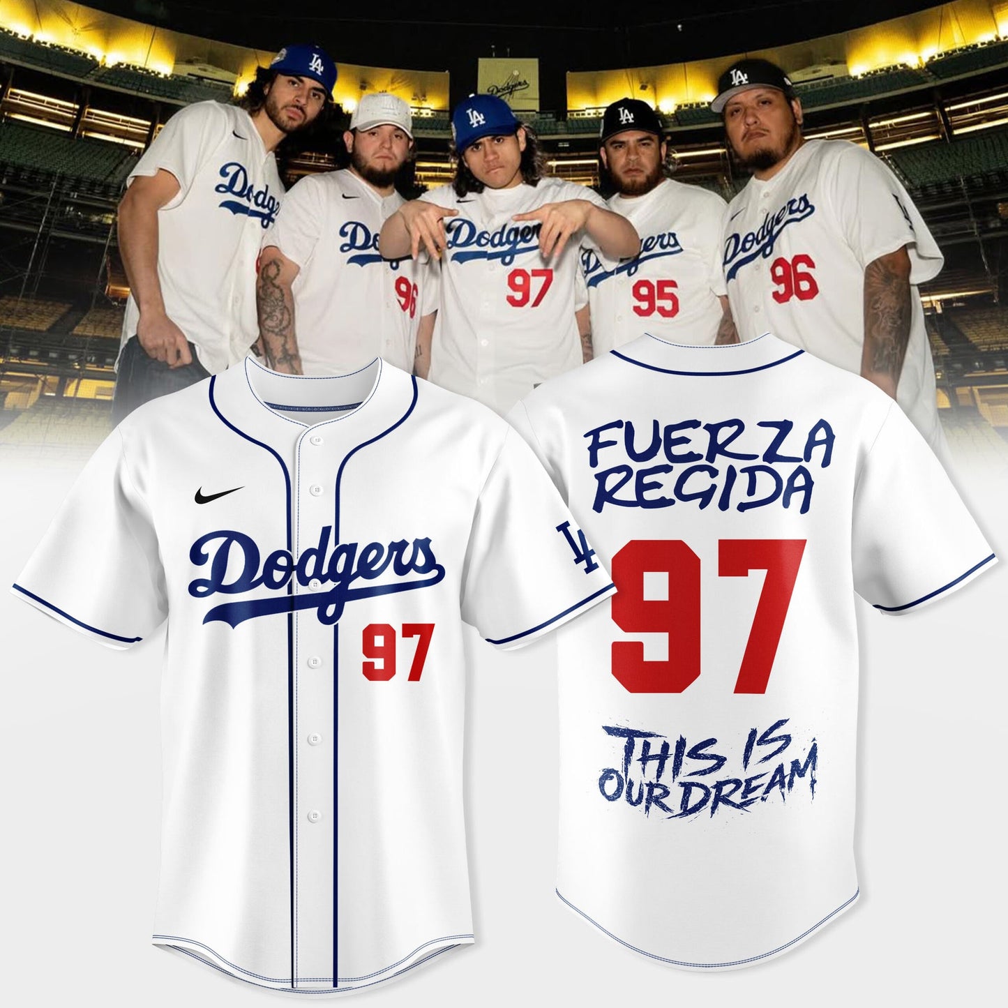 _LA Dreams x Fuerza Regida — Dodgers Style Jersey