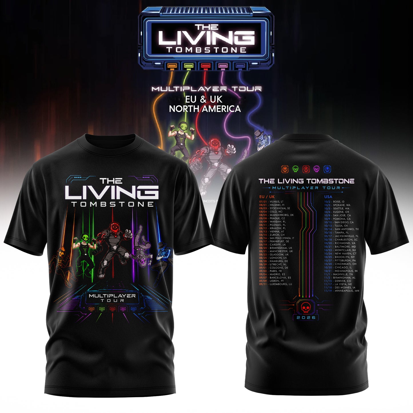 The Living Tombstone: Multiplayer Tour 2026 Limited T-Shirt