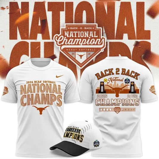 Limited Edition Longhorns 2026 Softball National Champions 🥎🤘🏆 Shirt